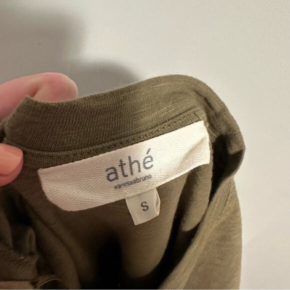 Athe Vanessa Bruno Green Blue Cotton Linen Mini Dress Small - Picture 7 of 9